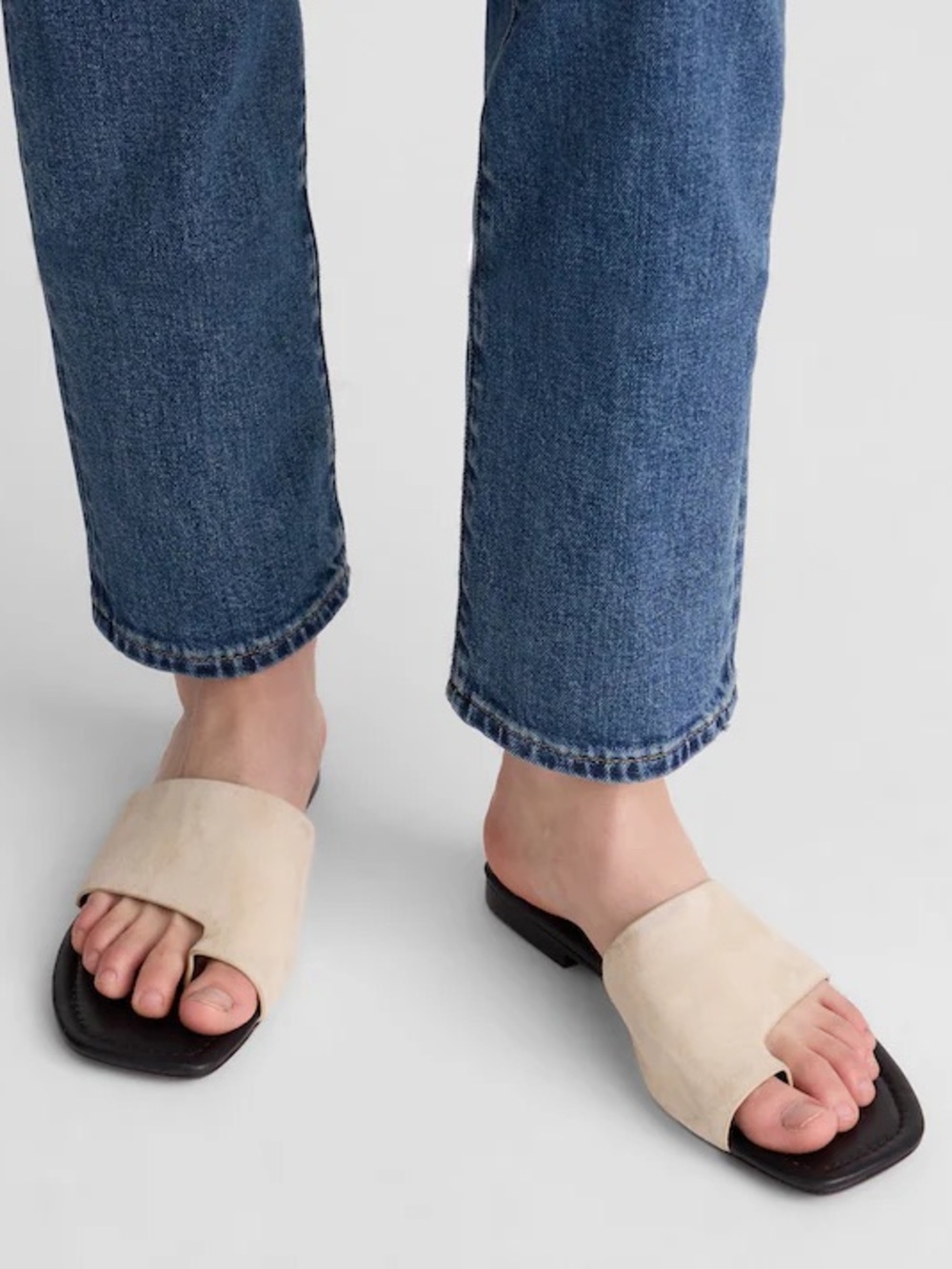 Madewell The Maycie Toe-Loop Slide in Suede Flax Size 7 NWOB $98 NZ725 - Picture 2 of 7